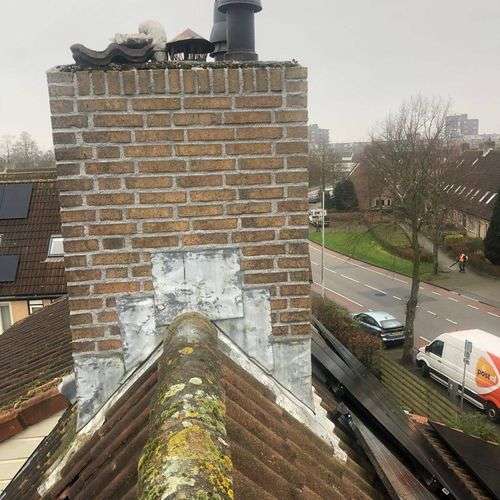 Schoorsteenrenovatie Staphorst met loodslab